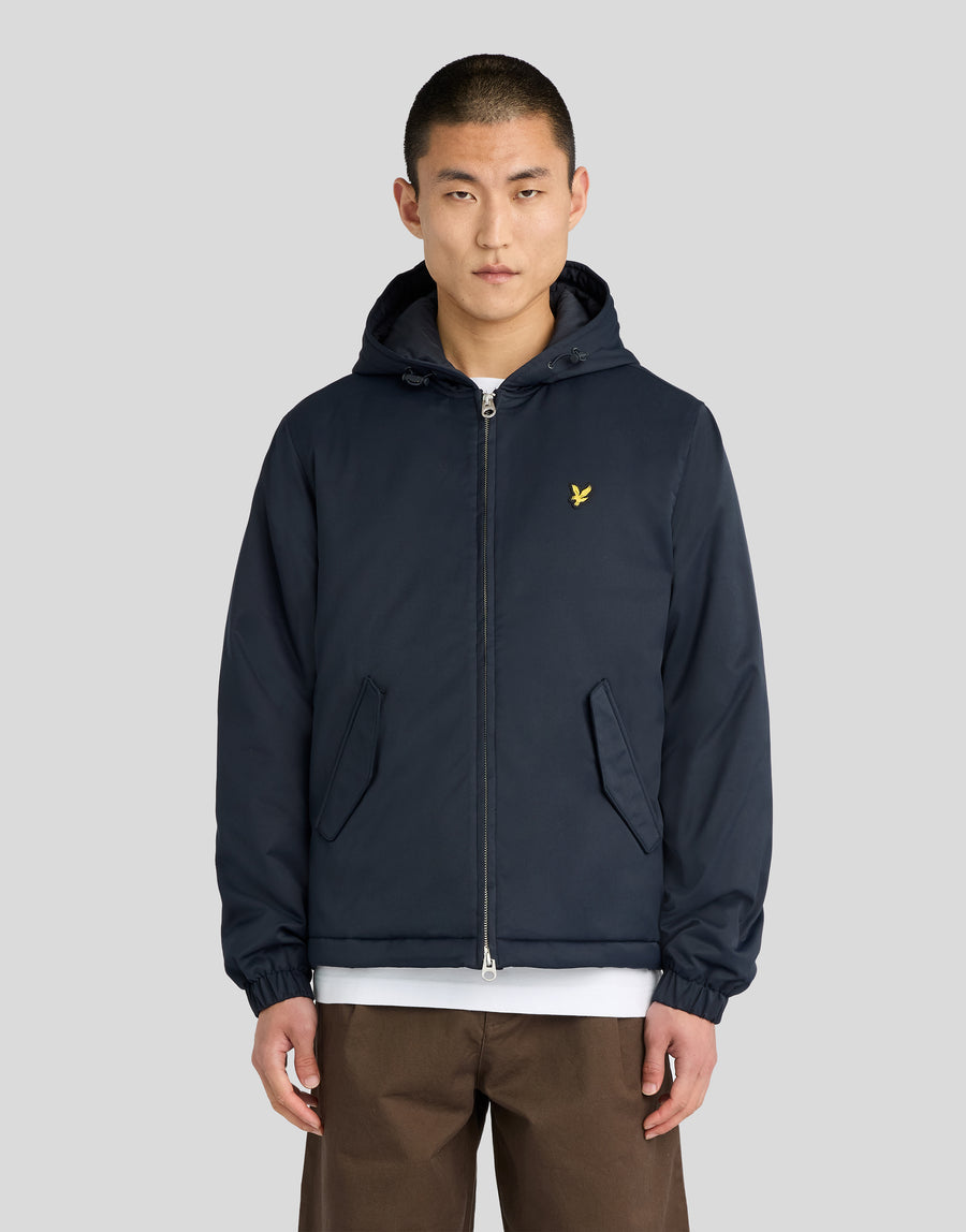 Padded hooded zip trough jacket navy