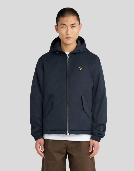 Padded hooded zip trough jacket navy