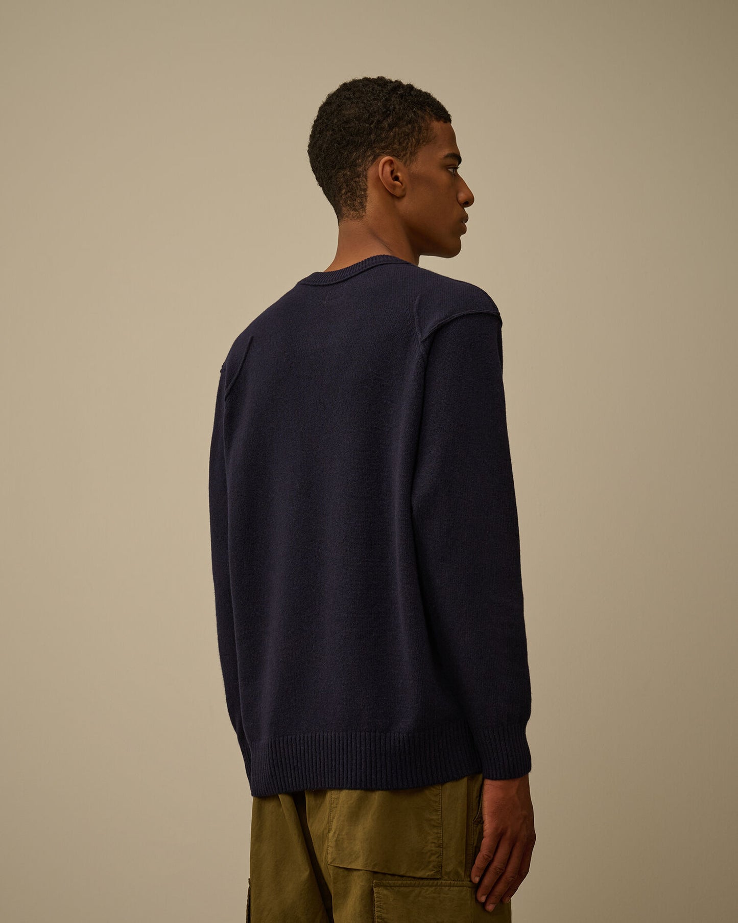 Lambswool GRS crew neck blu navy