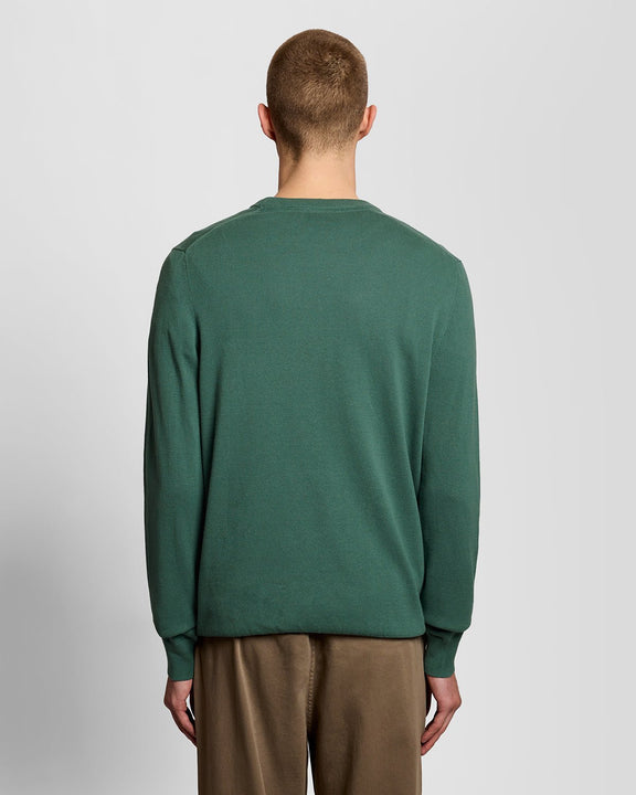 Cotton crew neck jumper green everglade