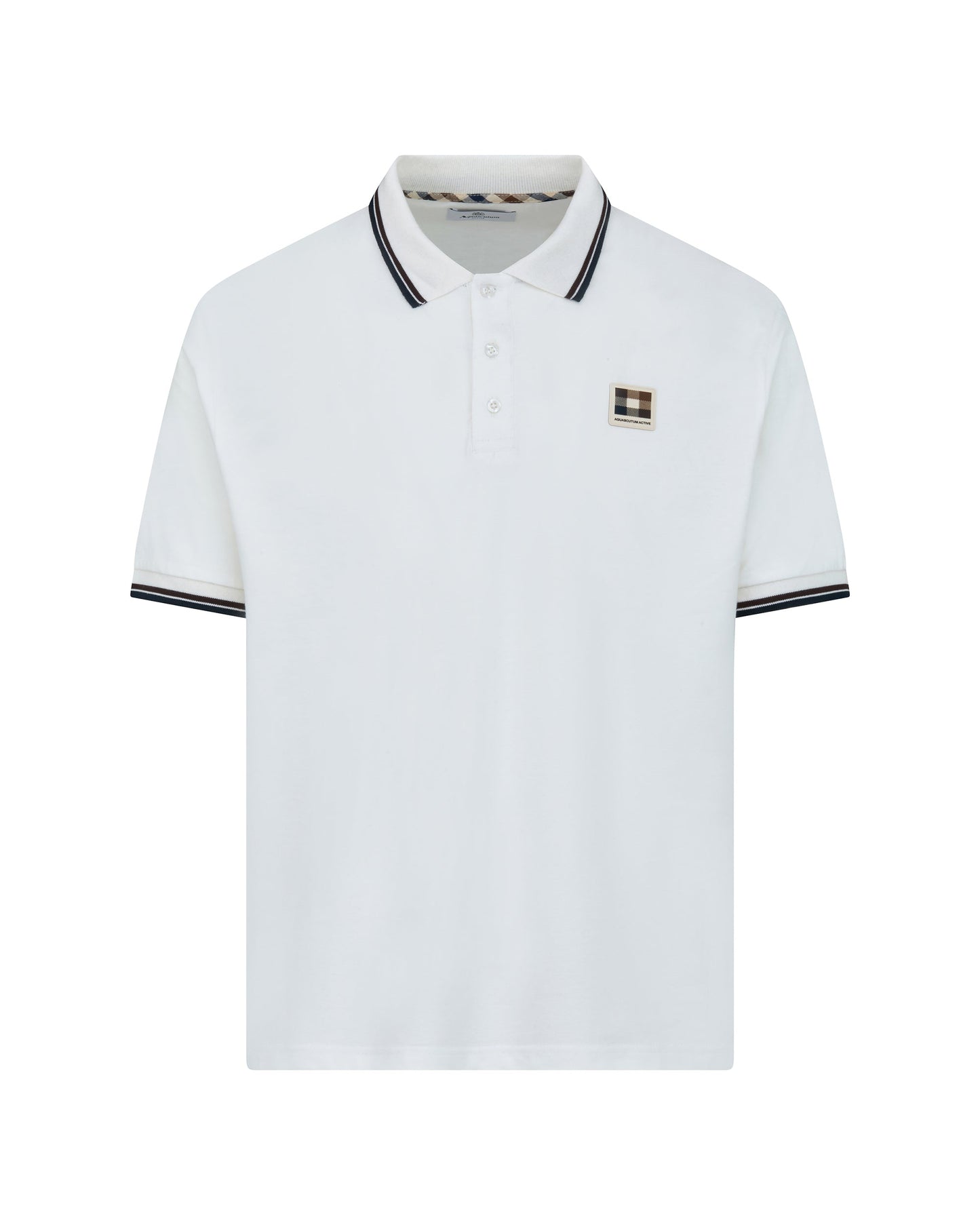 Stretch piquet stripes polo bianca