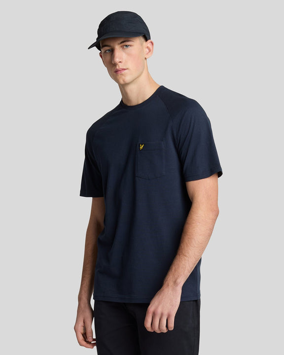 Linen blend raglan t-shirt navy