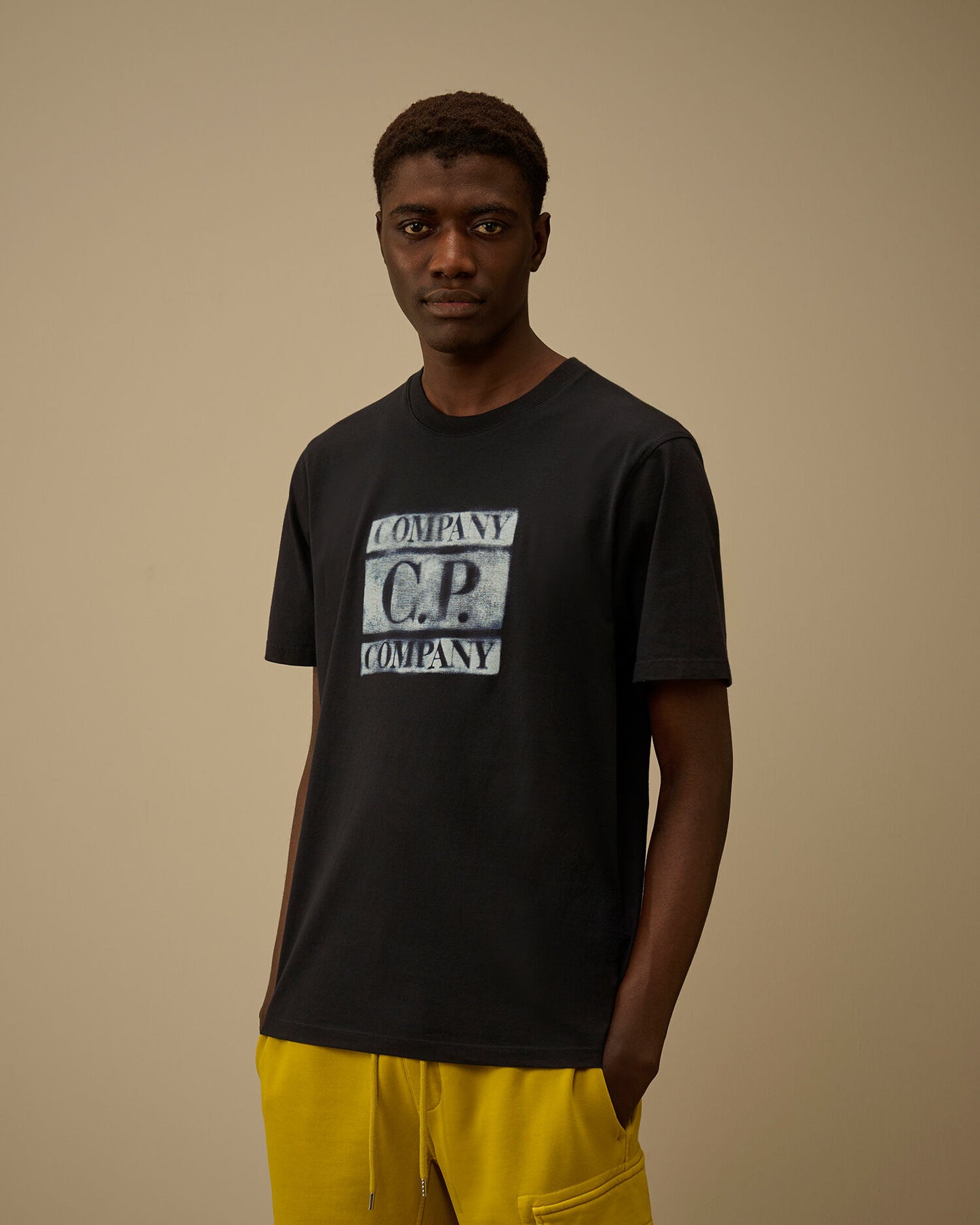 T-shirt jersey sleeve faded logo blu navy