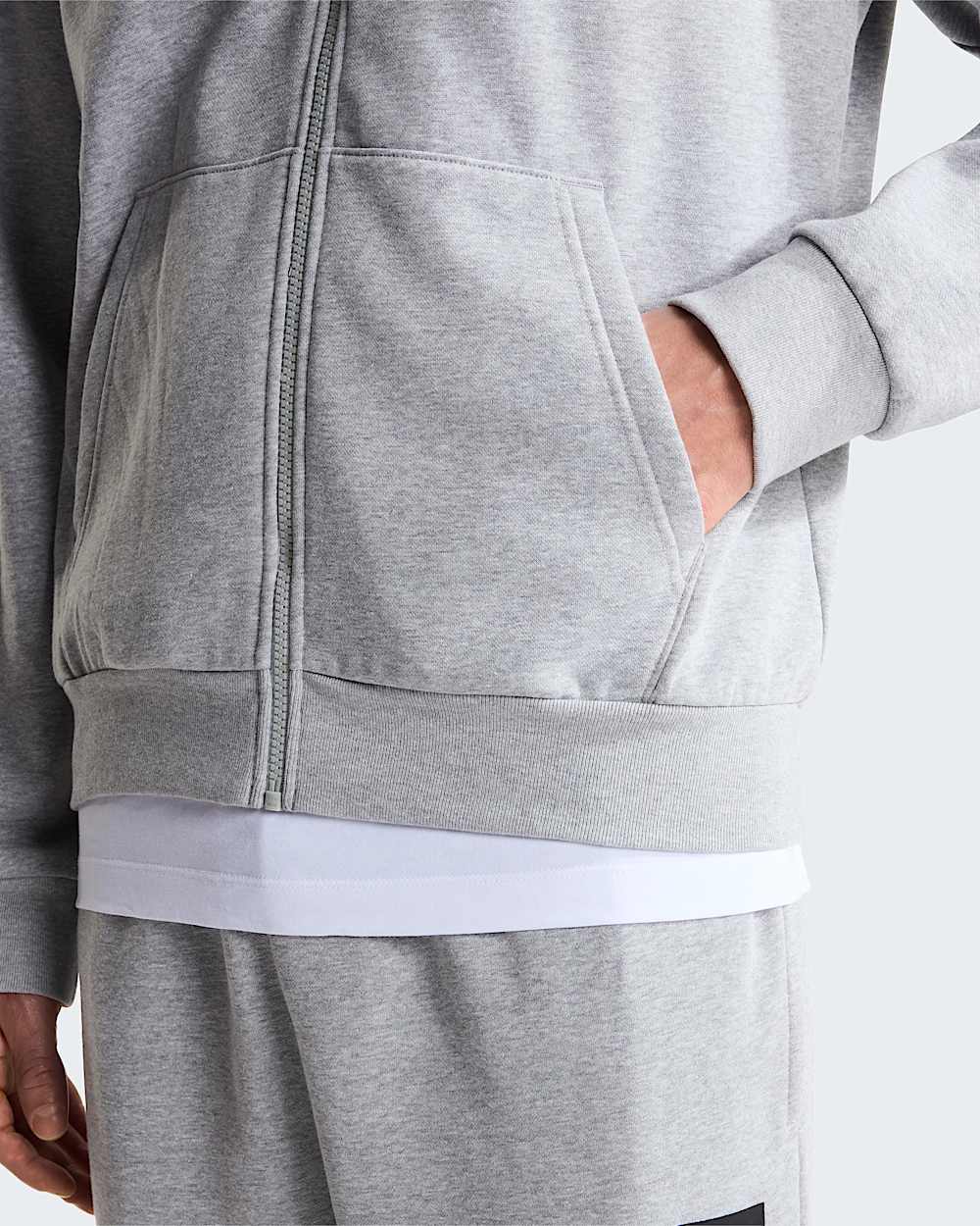 Felpa full zip box half dome grigia