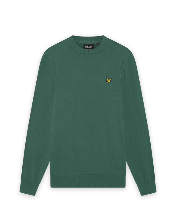 Cotton crew neck jumper green everglade