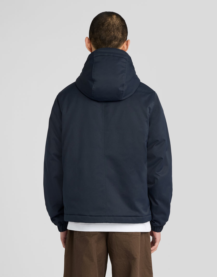 Padded hooded zip trough jacket navy