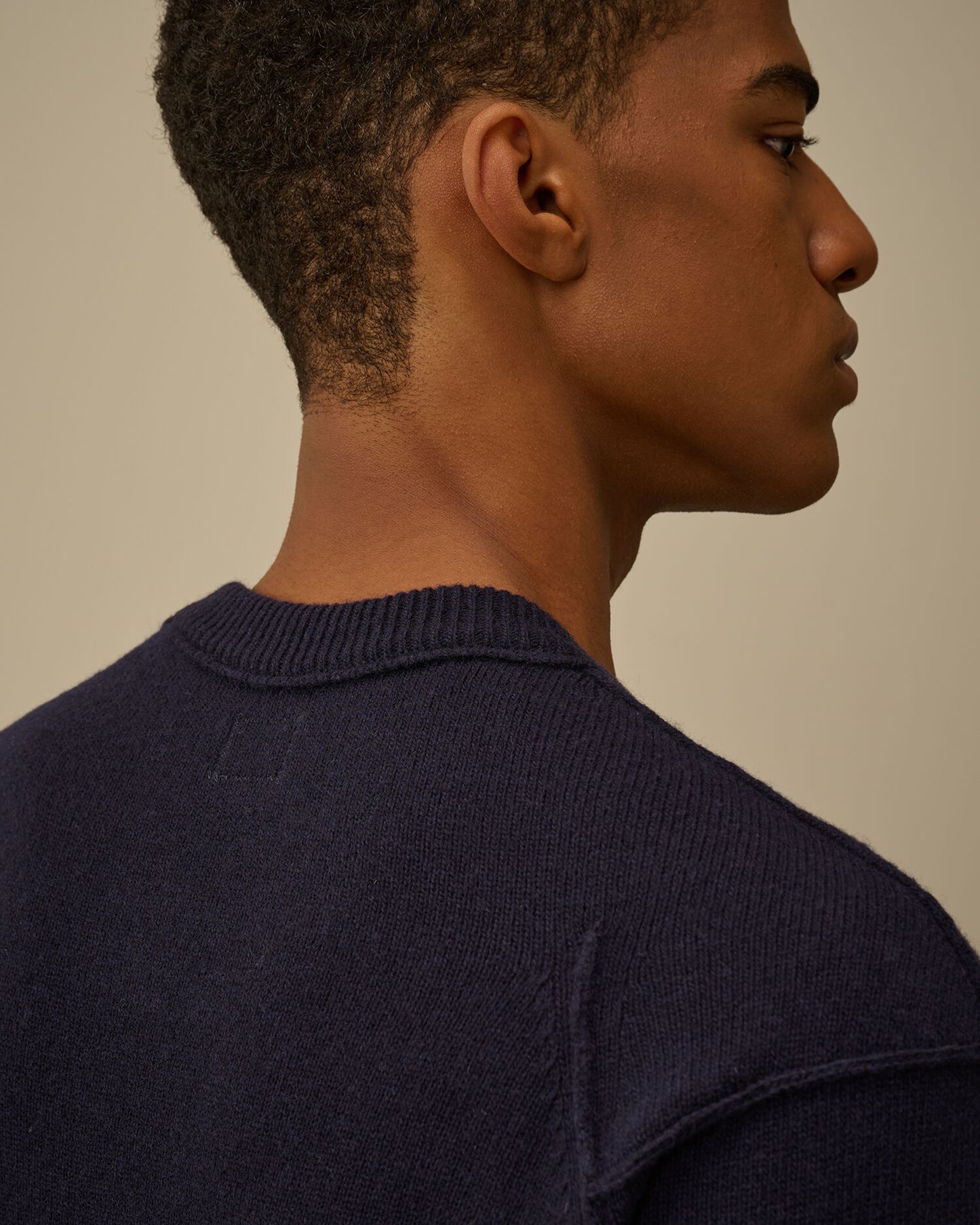 Lambswool GRS crew neck blu navy