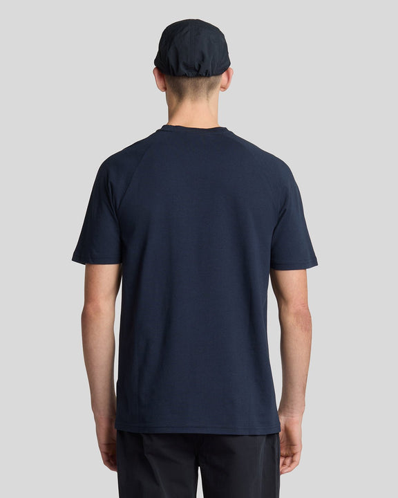 Linen blend raglan t-shirt navy