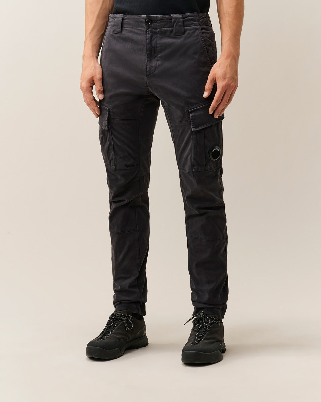 Cargo pants stretch sateen raven
