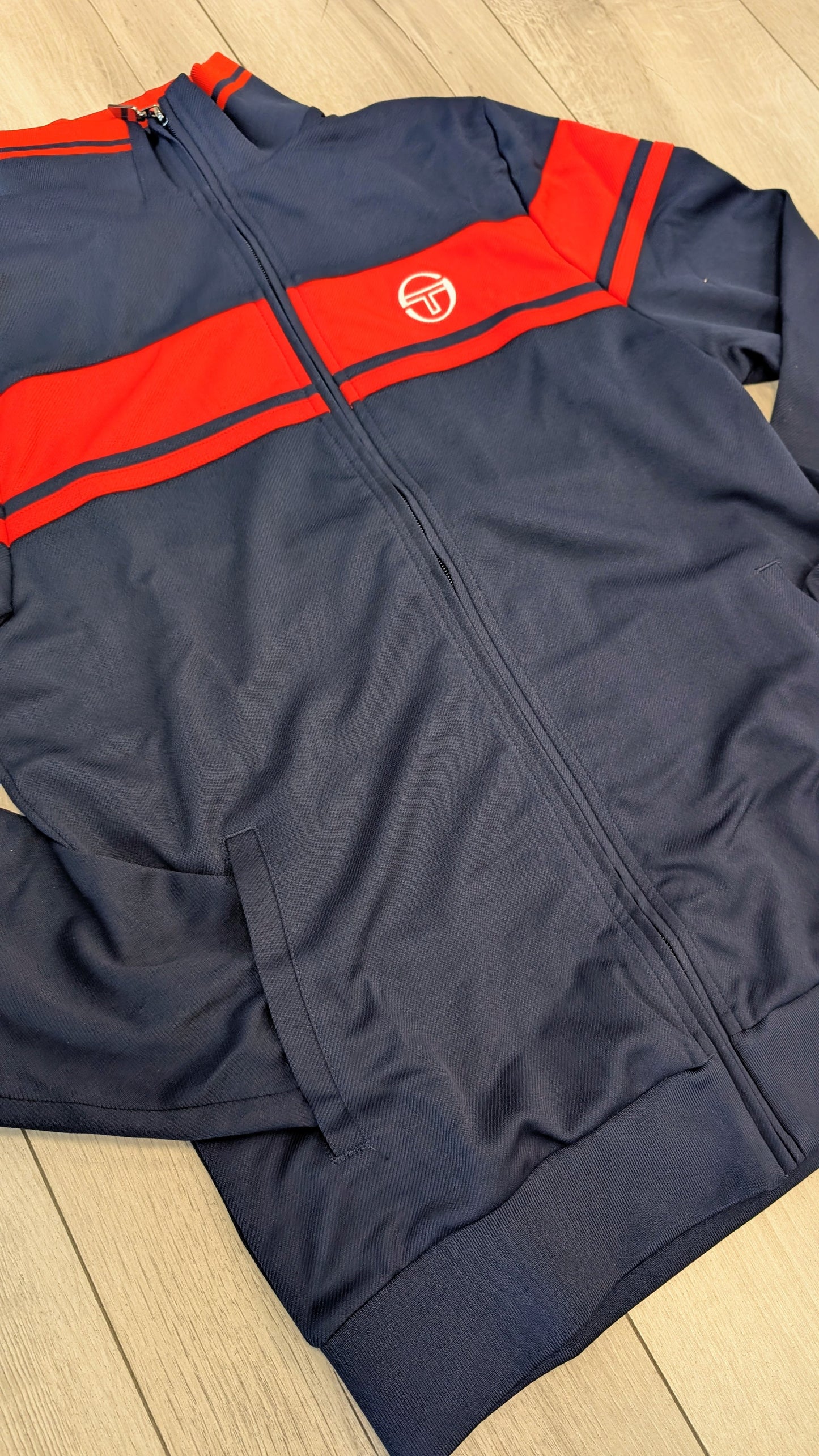 Felpa track top Damarindo navy/rosso
