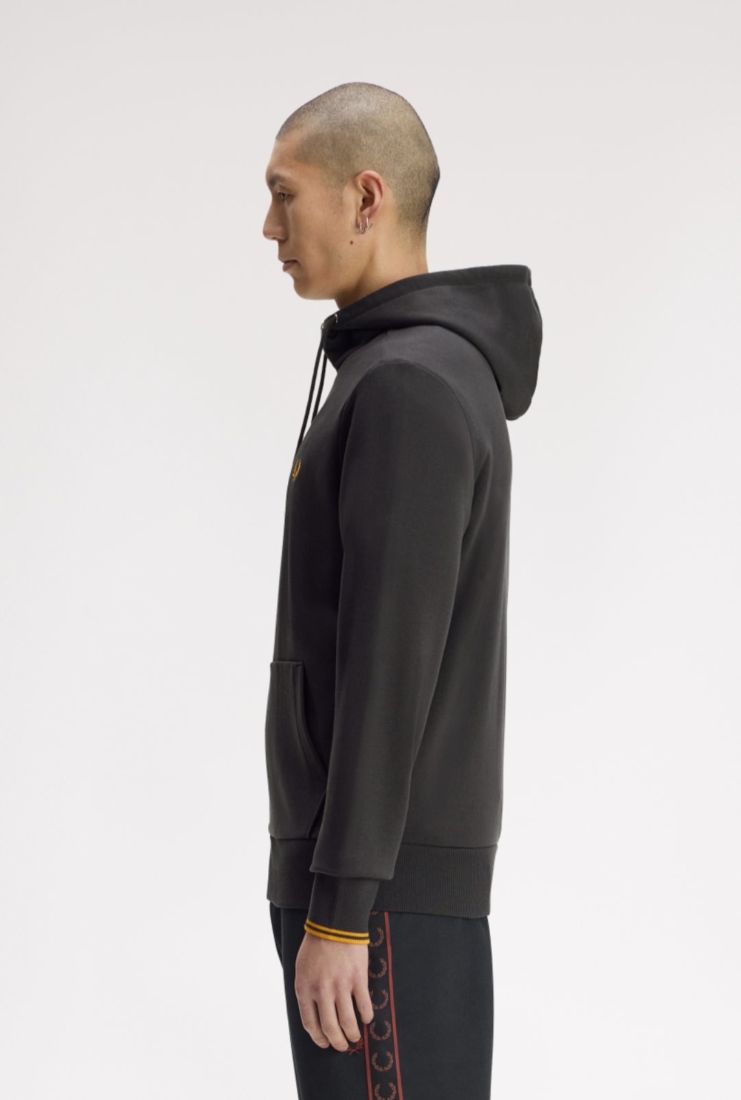 Hooded zip trough sweatshirt grigia