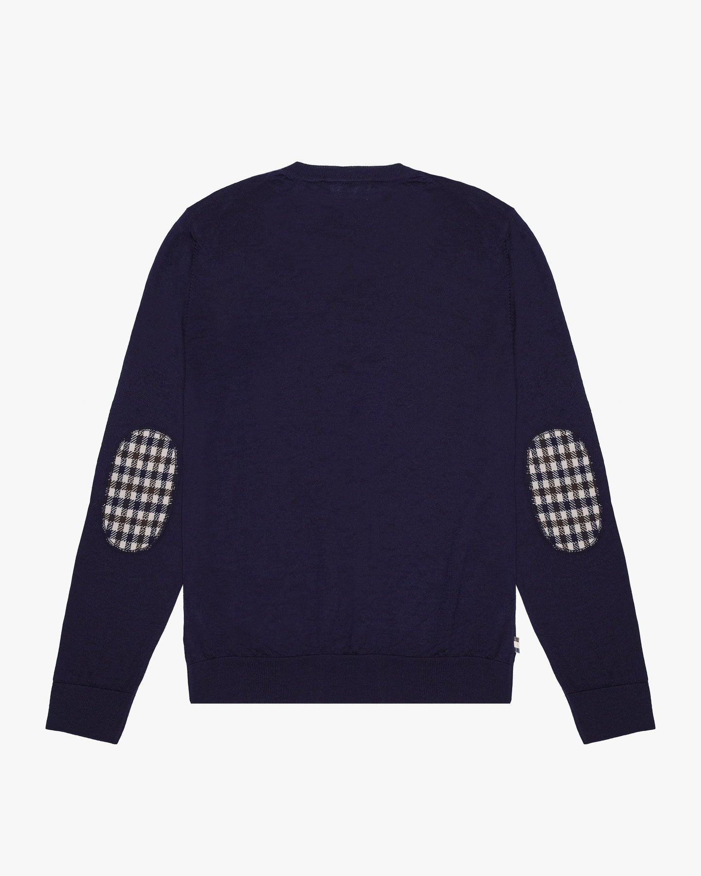 Maglione 100% merino blu toppe check