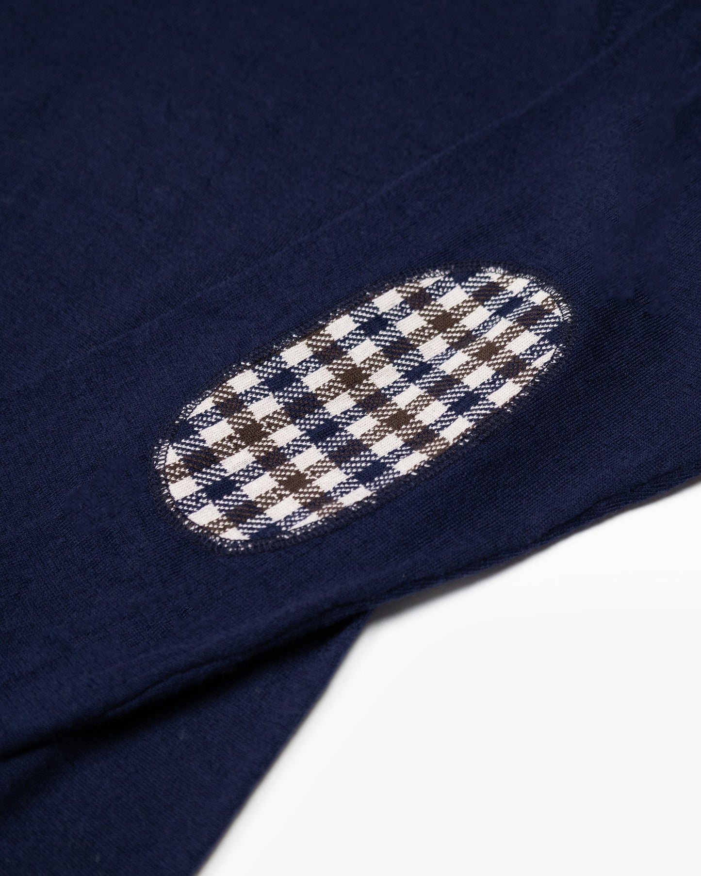 Maglione 100% merino blu toppe check