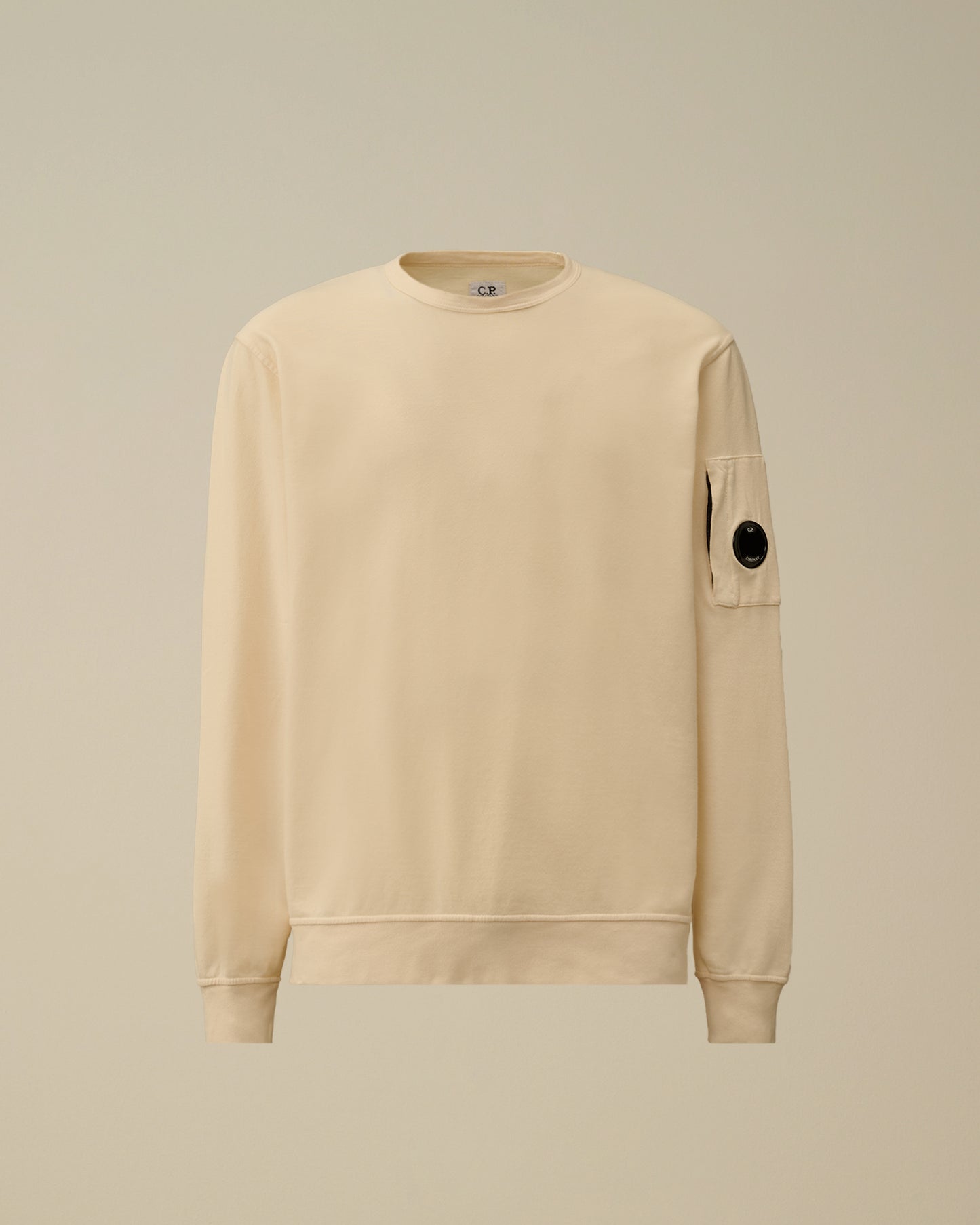Diagonal raised fleece sweatshirt beige
