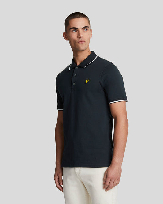 Tipped Polo blu navy/white