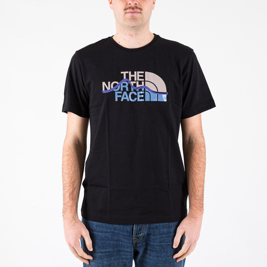 T-shirt Mountain line nera