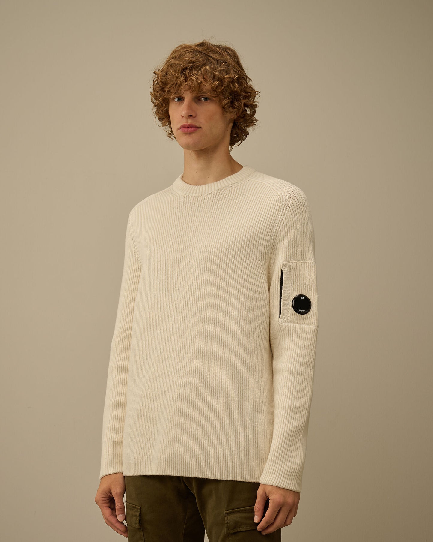Maglione full rib gauze white