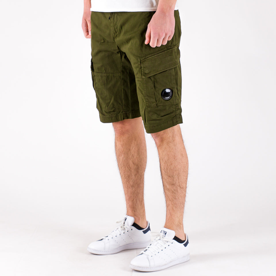 Stretch sateen cargo short Ivy green