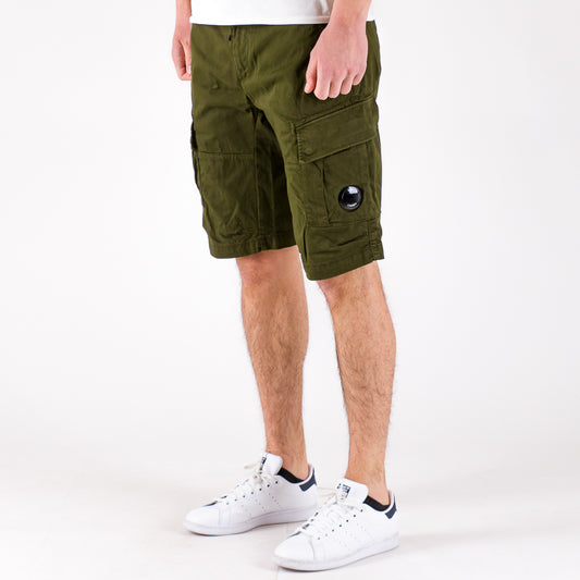 Stretch sateen cargo short Ivy green
