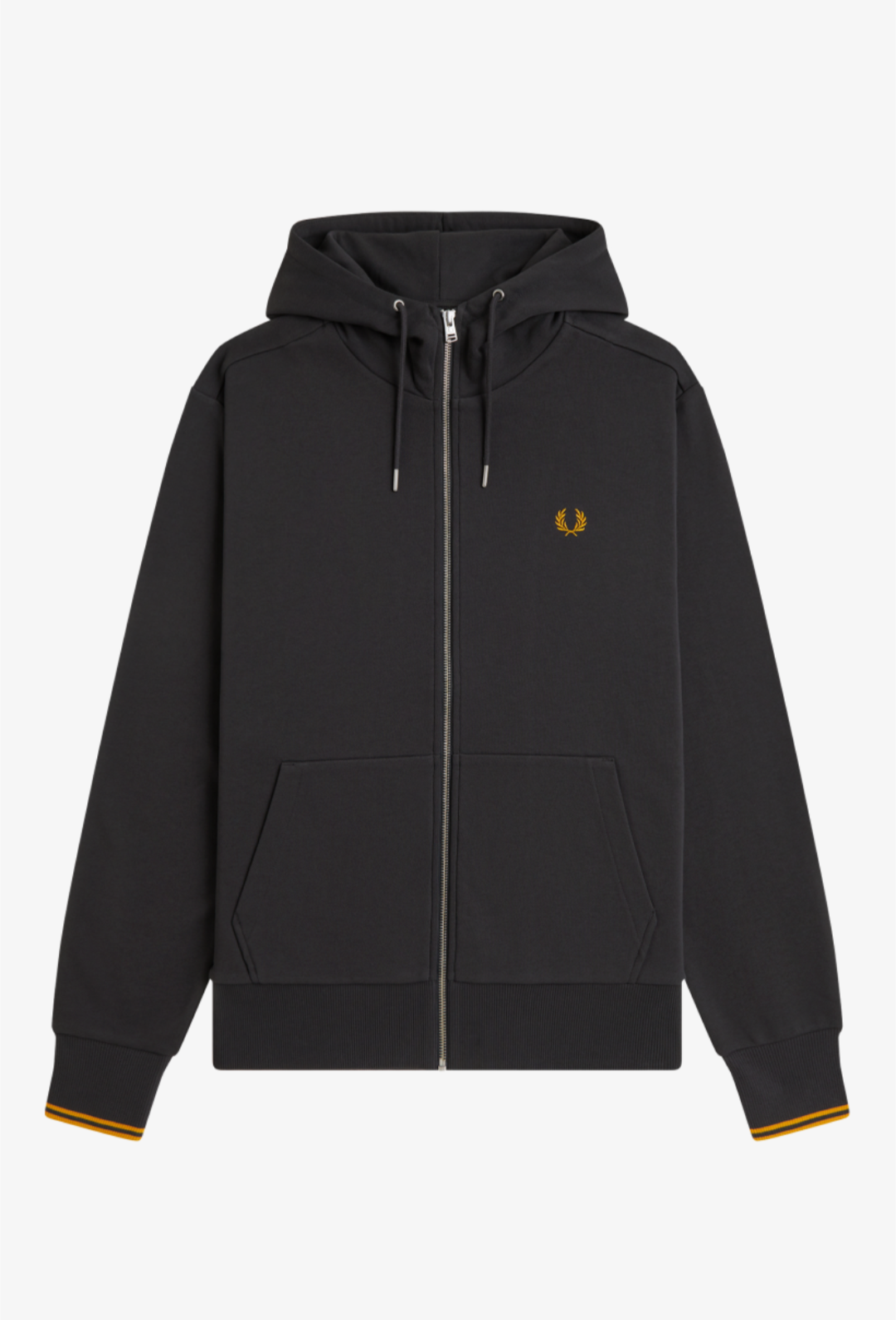 Hooded zip trough sweatshirt grigia