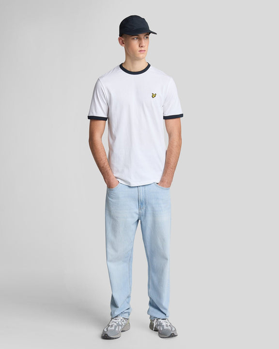 T-shirt ringer bianca/nera