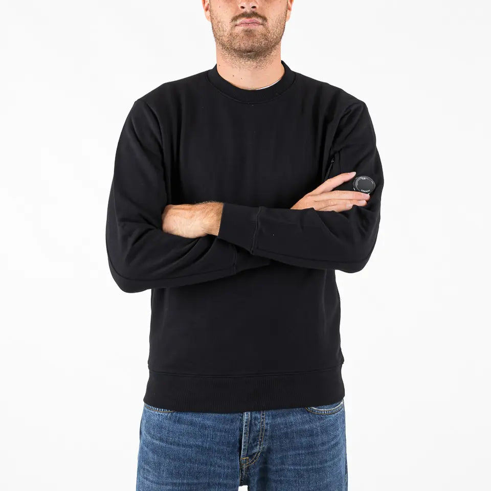 Diagonal raised fleece sweatshirt nera