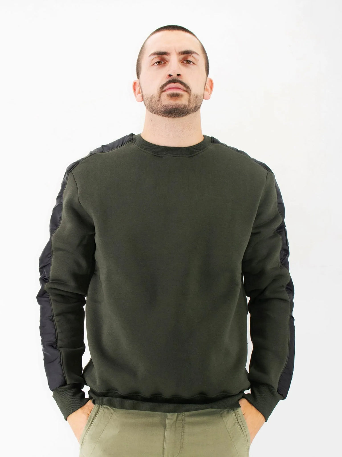 Felpa Uniform girocollo verde militare