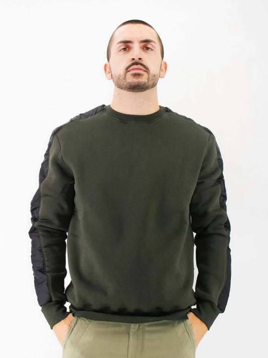 Felpa Uniform girocollo verde militare