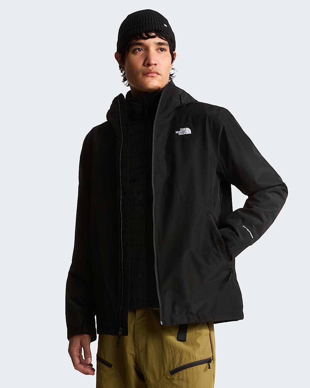 Carto mono triclimate hooded jacket nera