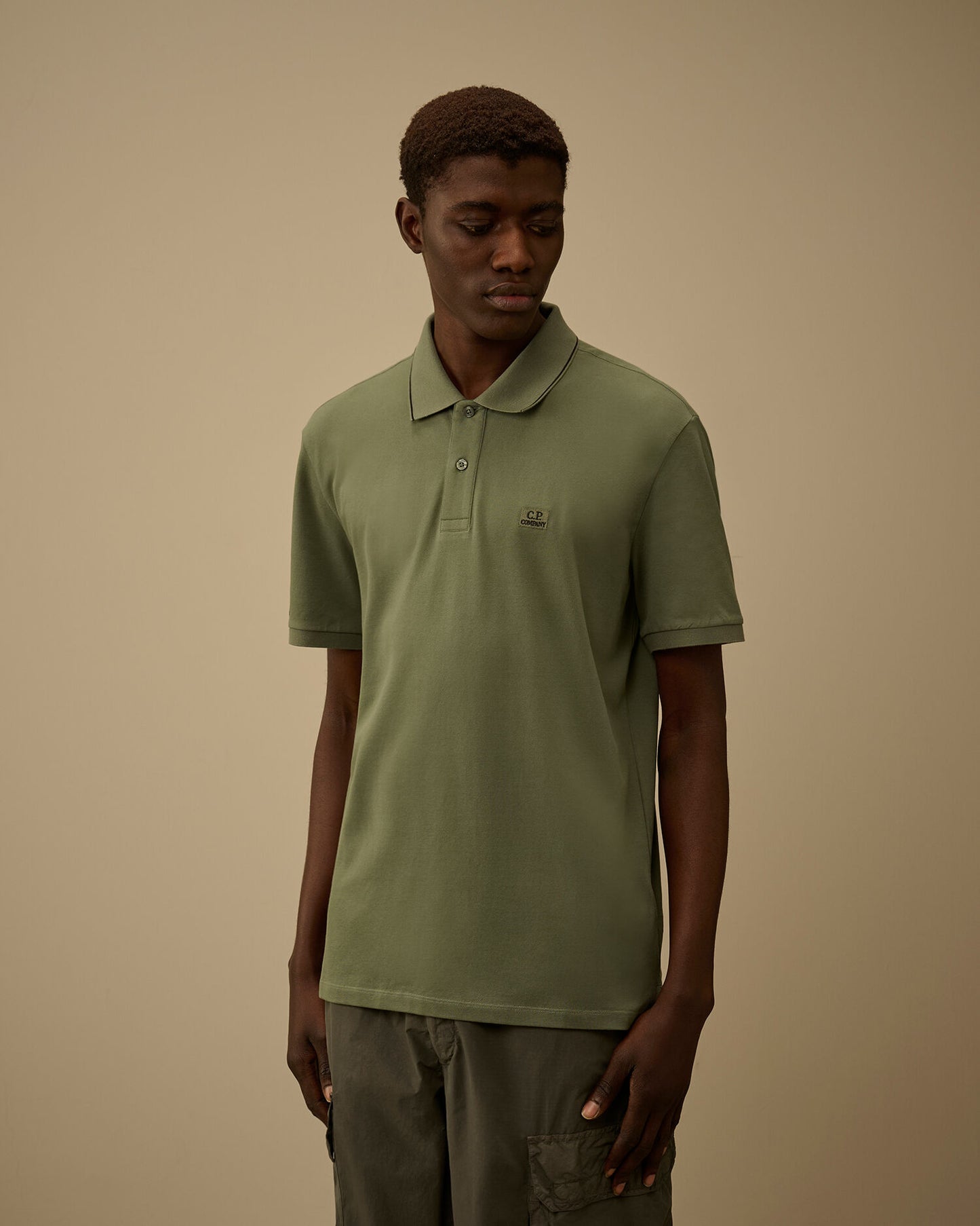 Polo sleeve Stretch piquet verde salvia