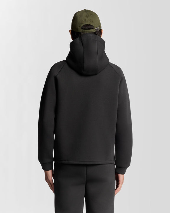Neoprene zip hoodie nera