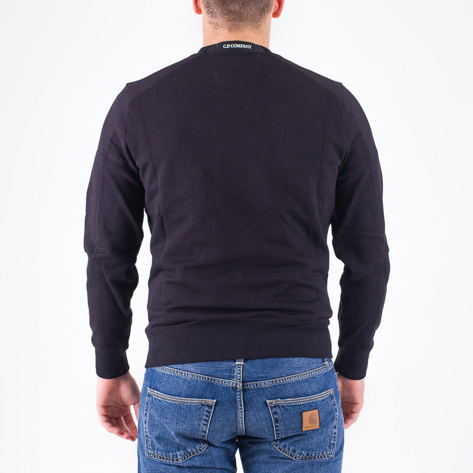 Diagonal raised fleece sweatshirt nera