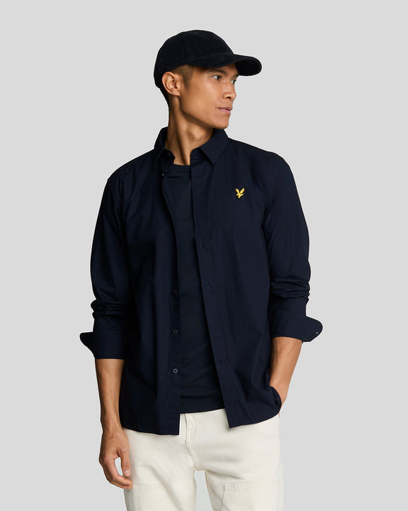 Camicia cotone popelin dark navy