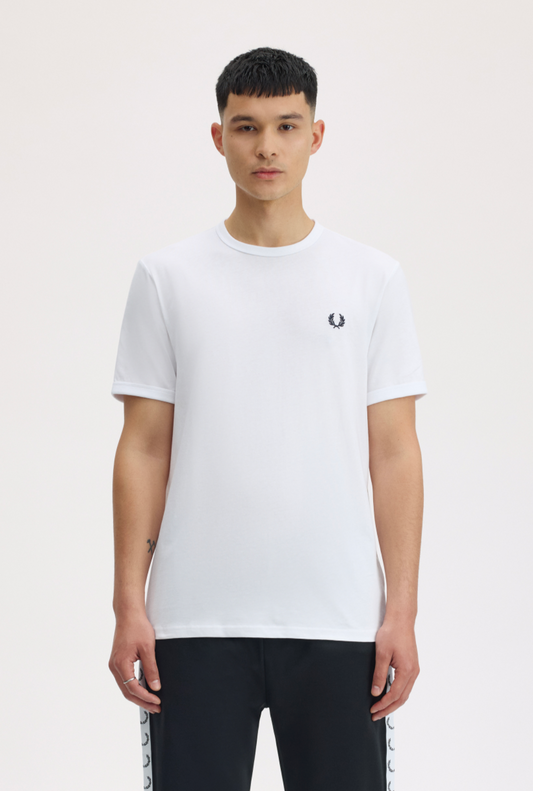 Ringer t-shirt bianca