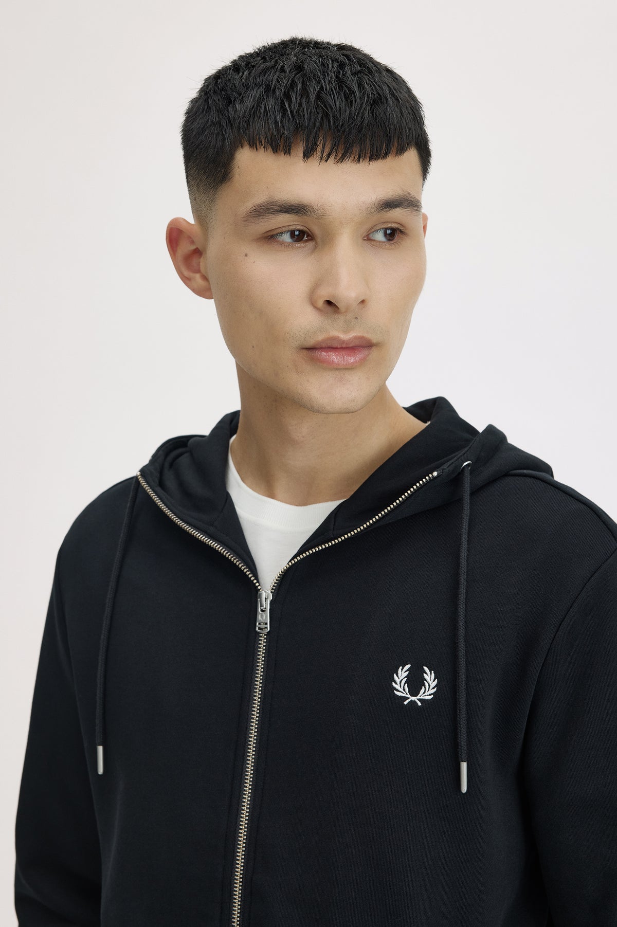 Hooded zip trough sweatshirt nera