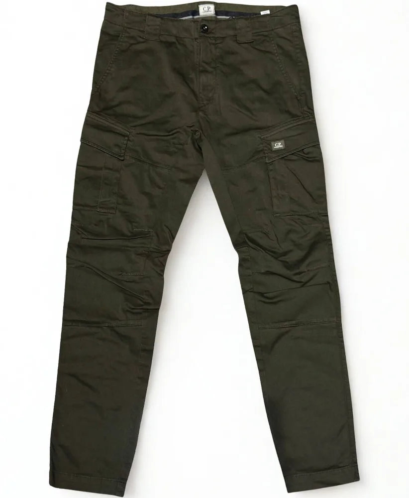 Cargo pants stretch sateen Ivy green